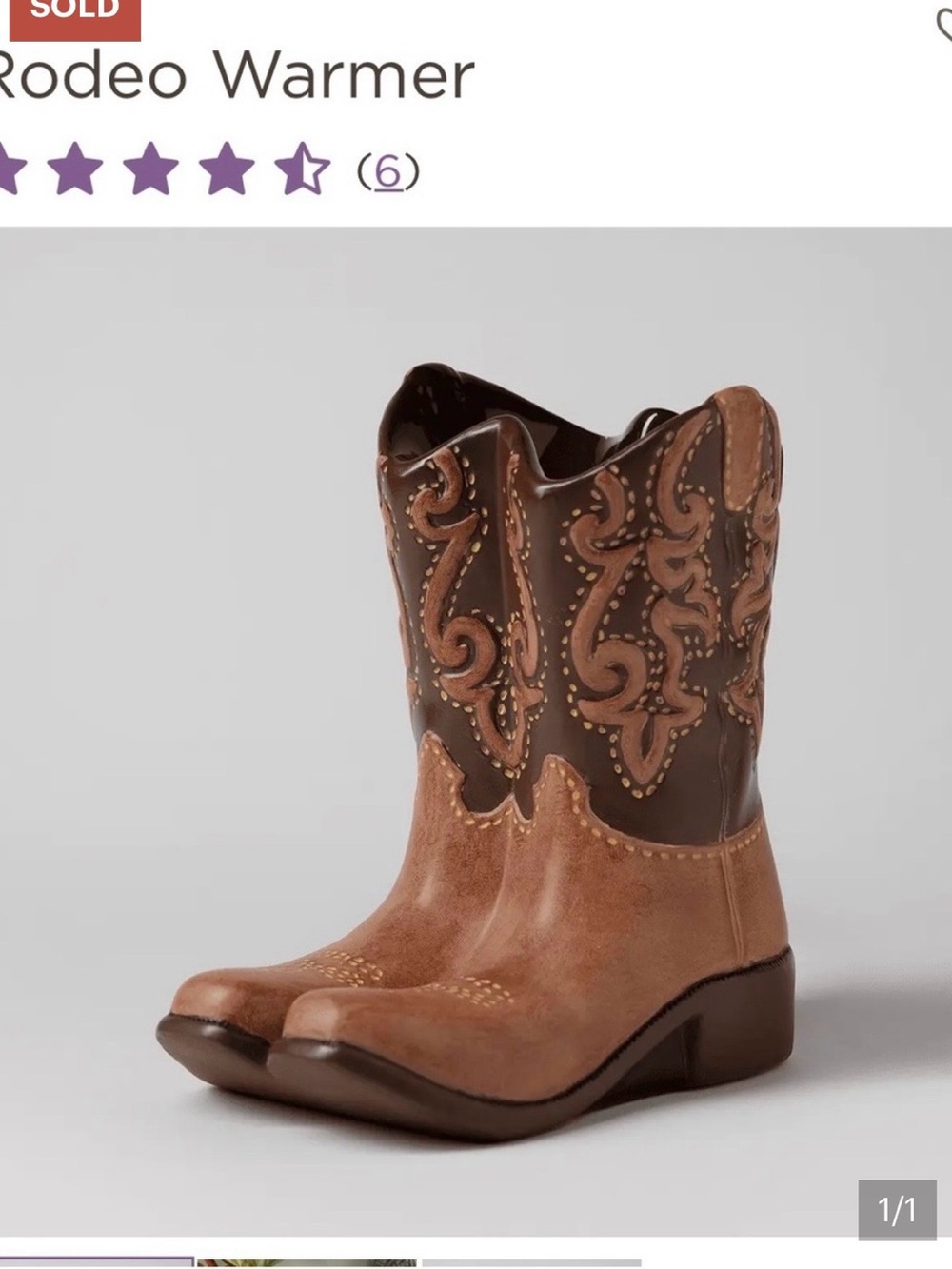 Scentsy Two-Tone Brown Western Heeled Boots